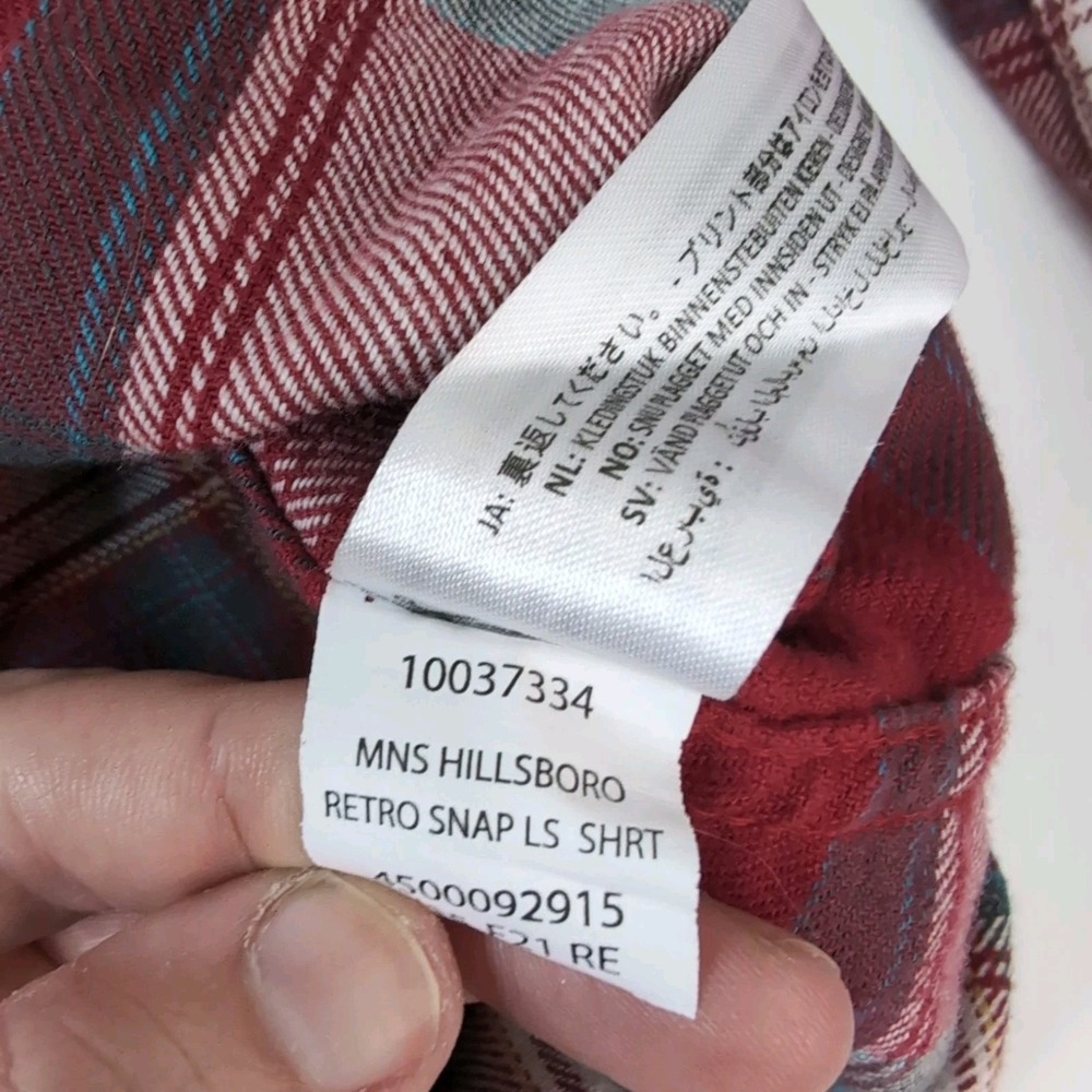 Ariat Retro Fit Flannel Men's Small Plaid‎ Hillsboro Pearl Snap Long Sleeve - Picture 5 of 7